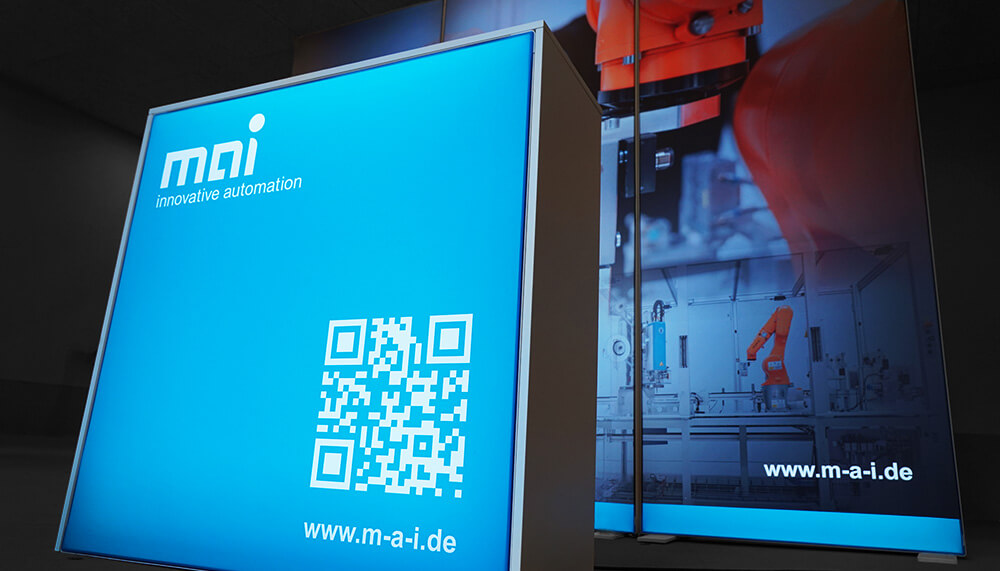 Referenz Abbildung Pixlip Messestand Firma MAI